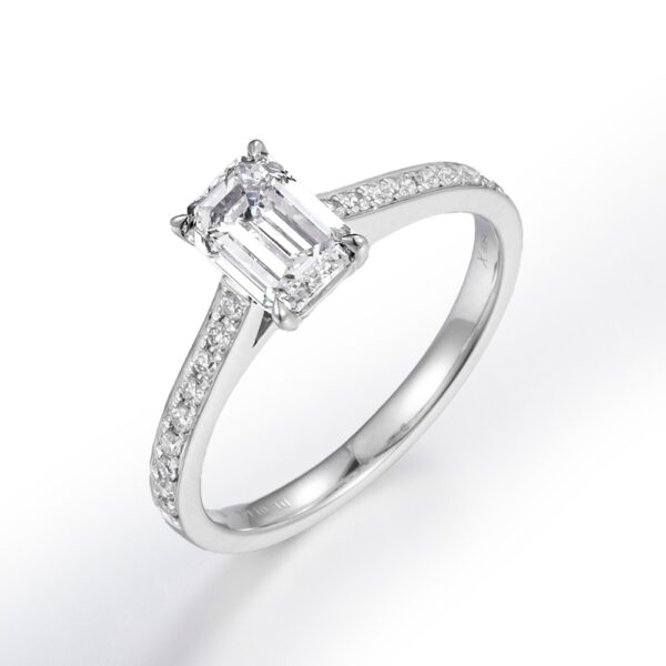 Princess Cut Halo Lab-Grown Diamond Engagement Ring in14K/18K White Gold,  Yellow Gold, Rose Gold & Platinum​（1ct）