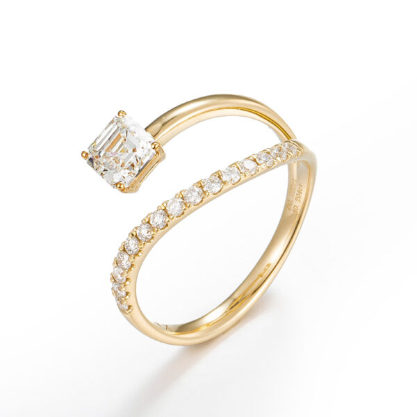 Square Lab Diamond Engagement  Ring in  14K/18K White Gold, Yellow Gold, Rose Gold & Platinum​（0.92ct tw）