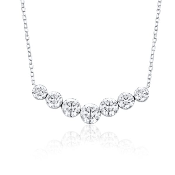 Lab-Created Diamond Smile Necklace in 14K/18K White/Yellow Gold for Dating & Special Moments (2.42 ct tw)