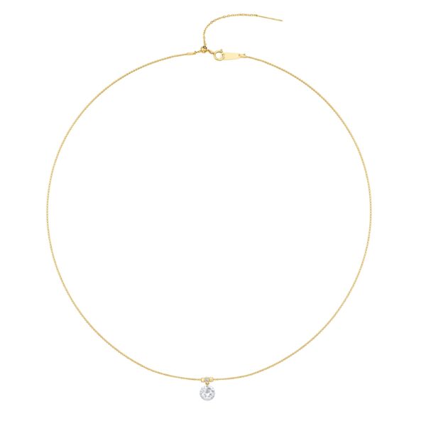 Lab-Created Diamond Solitaire Pendant in 14K/18K White/Yellow Gold for Dating & Special Moments（1CT）