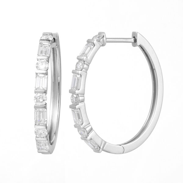 Lab-Created Diamond Circle Earrings  in 14K/18K White/Yellow Gold/PT for Dating & Outings（1.0ct tw）