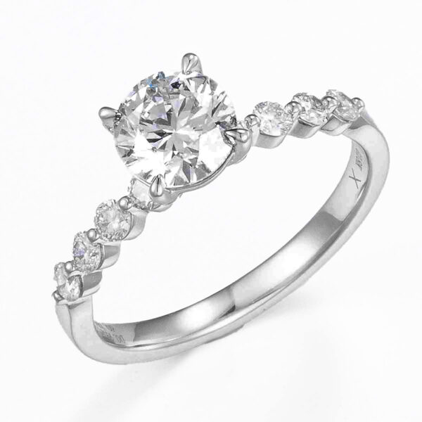 Versailles Half-Bezel Diamond engagement Ring (1.00-1.50 ct tw) in 14K/18K Gold & Platinum​