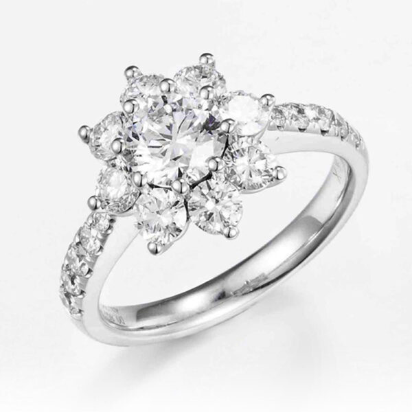 ​​Fiore Halo Lab-Grown Diamond engagement Ring (2.8 ct tw) in 14K/18K Yellow or Rose Gold & Platinum​