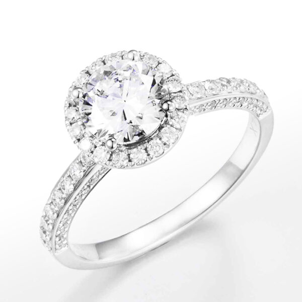 Waverly Halo Lab-Grown Diamond Engagement Ring (1ct) in 14K/18K White or Yellow Gold, Rose Gold & Platinum​