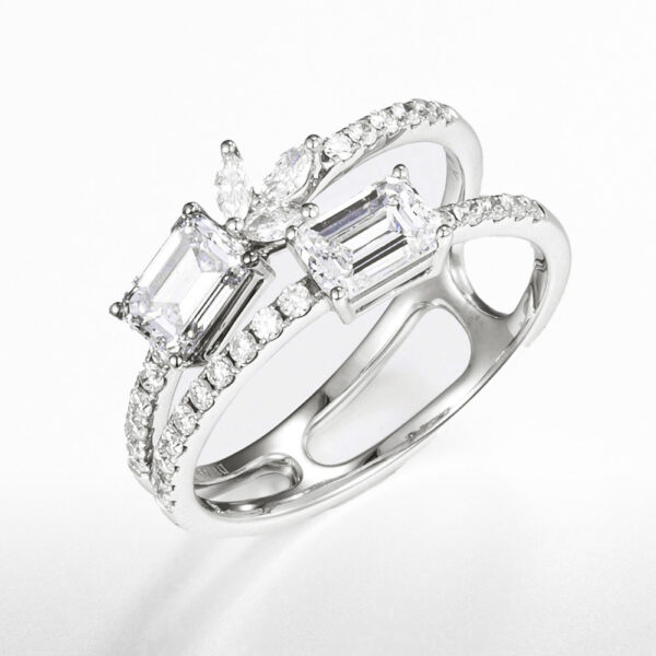 Versailles Full Eternity Lab-Grown Diamond engagement Ring (1.33 ct tw) in 14K/18K Gold & Platinum