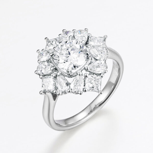 Fiore Halo Lab-Grown Diamonds engagement Ring (2.65 ct tw) in 14K/18K Gold & Platinum