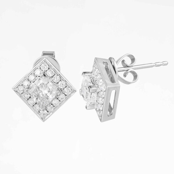 Princess Cut Lab-Grown Diamond Stud Earrings (1.0 ct tw) in 14K/18K White Gold