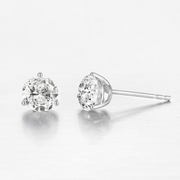 Three-Prong Martini Martini Lab Diamond Stud Earrings ( 1.43ct. tw.) in 14K 18K White Gold