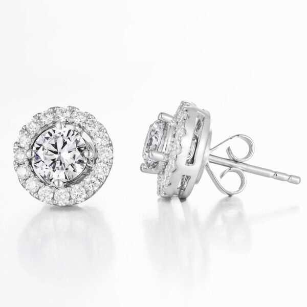 Lab-Grown Diamond Halo Stud Earrings (1.4-0.9 ct tw) in 14K/18K Gold & Platinum