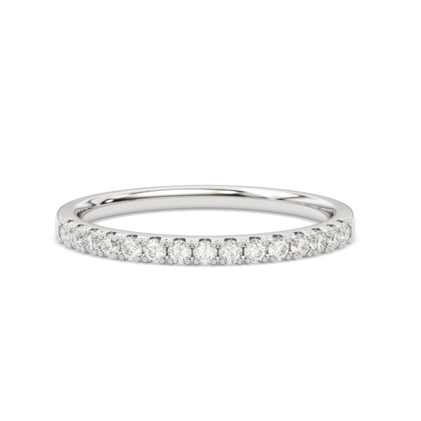 Classic French pave-set lab-grown diamond wedding ring (0.255ct. tw.) in 18K white gold