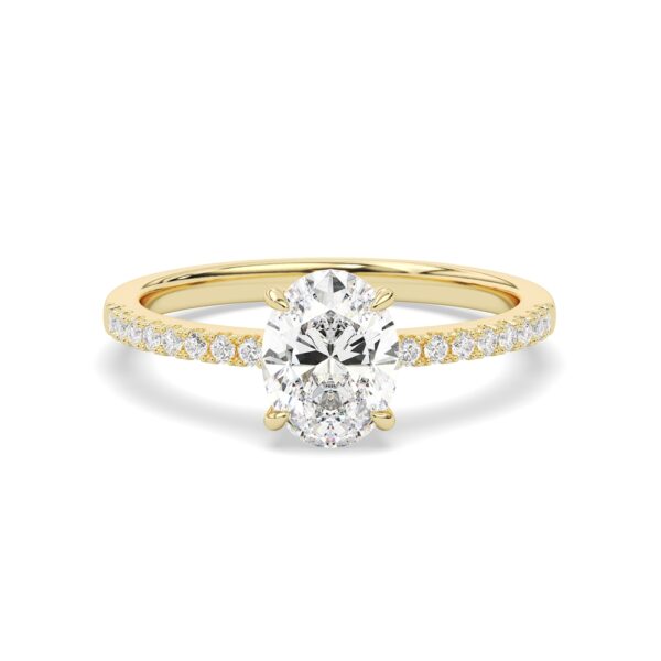 1-3carat oval lab-grown IGI certified diamond, set in an 18K white gold engagement ring (复制)