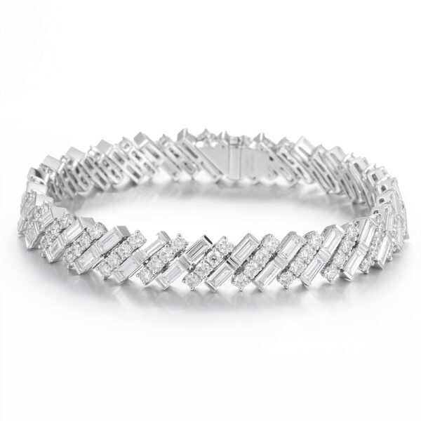 Lab-Grown Diamond Date Night Tennis Bracelet in 14K/18K White/Yellow Gold(9ct tw)