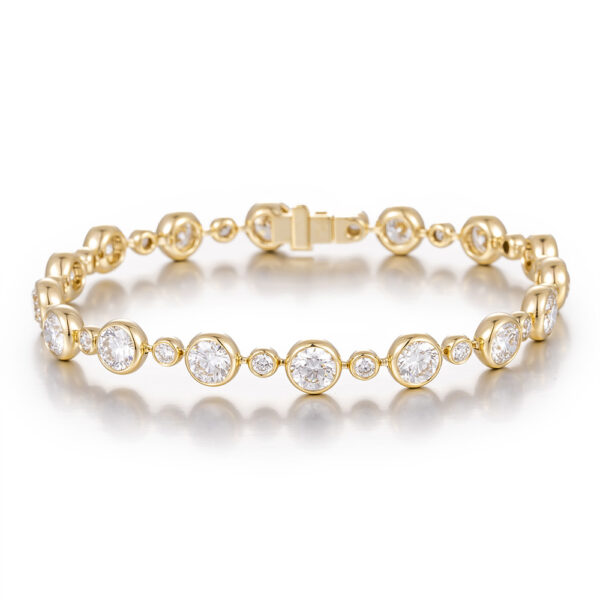 Lab-Grown Diamond Graduation Tennis Bracelet in 14K/18K White/Yellow Gold(6.5ct tw)