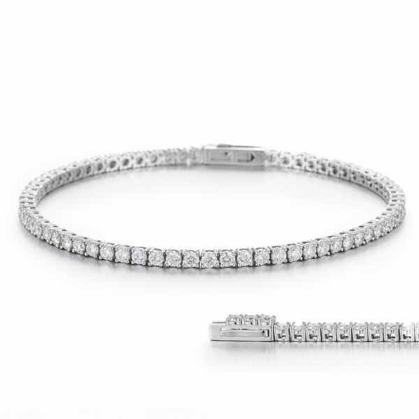 Lab-Grown Diamond Professional Tennis Bracelet in 14K/18K White/Yellow Gold(2.5ct tw)