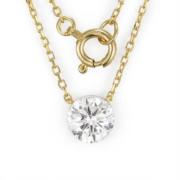 Lab-Grown Diamond Solitaire Necklace in 14K 18K  Gold for Dating & City Adventures（0.51ct）