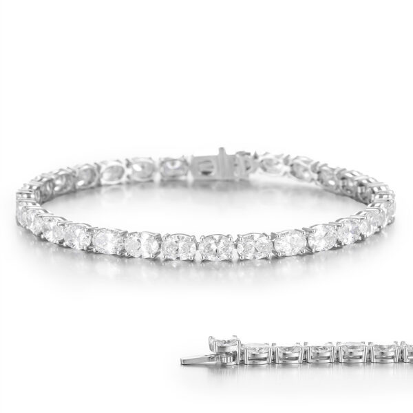 Lab-Grown Diamond Formal Event Bracelet in 14K/18K White/Yellow Gold (10 ct tw)