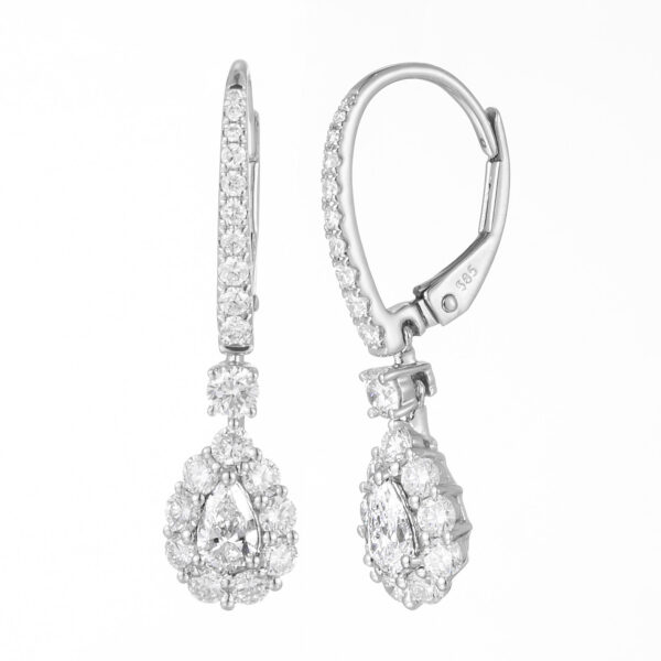 Lab-Grown Diamond Teardrop Earrings in 14K/18K White/Yellow Gold/PT  for Dating & Special Occasions（2.03ct tw)