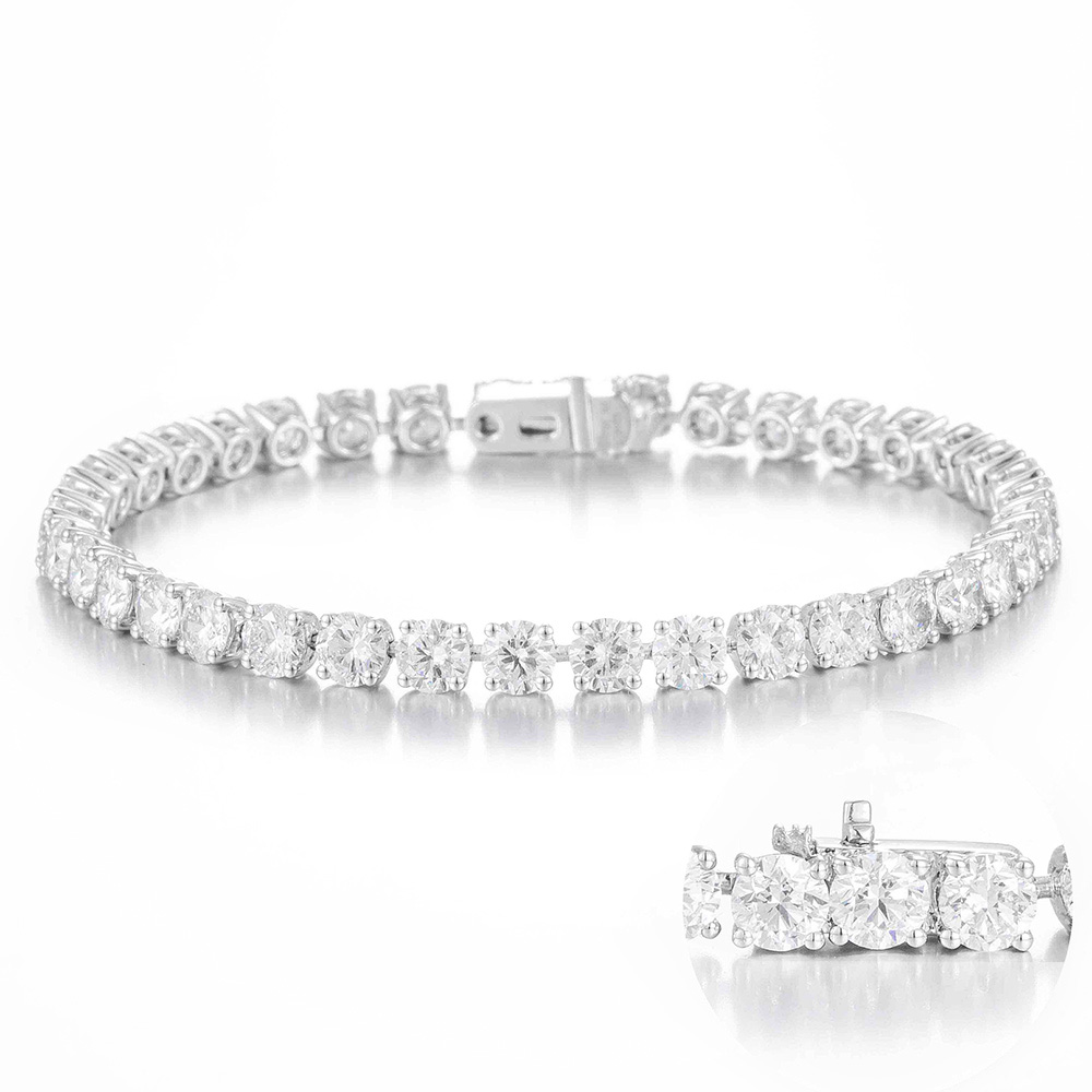 ZBB0001-7.00CT Lab-Grown Diamond Tennis Bracelet in 14K/18K White/Yellow Gold for Celebrations & Daily Luxury(7.0ct tw) – Image 1