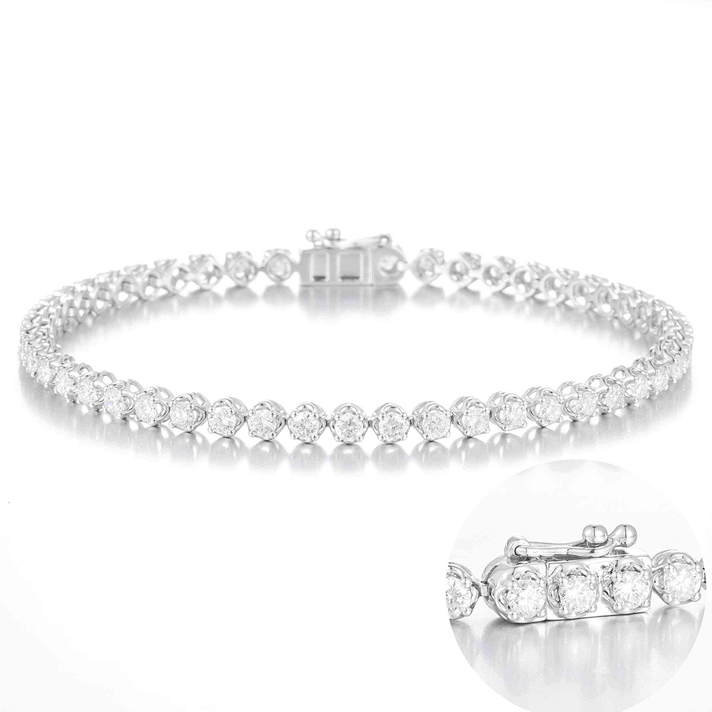 ZBB0003 Lab-Grown Diamond Tennis Bracelet in 14K/18K White/Yellow Gold for Celebrations & Special Moments(2.5ct tw) - 画像 (1)