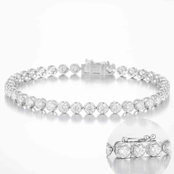 Classic Lab-Grown Diamond Tennis Bracelet in 14K/18K White/Yellow Gold for Gala & Daily Luxury-4.0ct tw