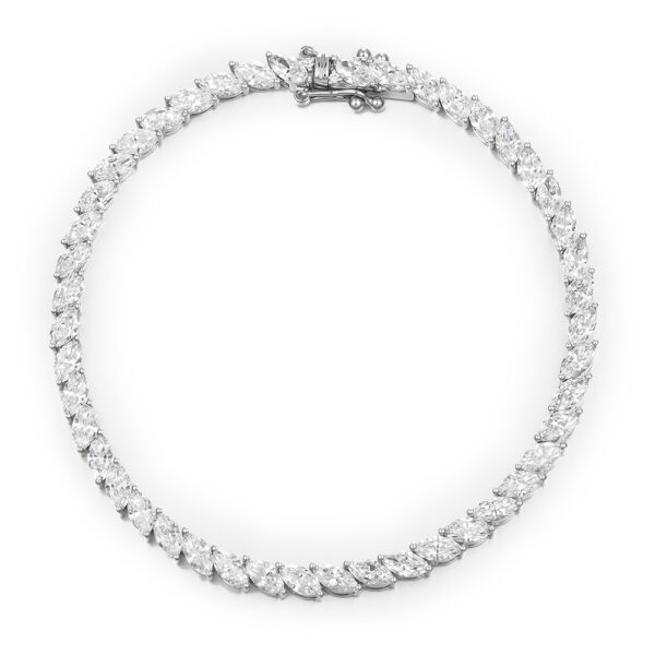 Marquise-Cut Lab-Grown Diamond Tennis Bracelet in 14K/18K White/Yellow Gold(6ct tw)